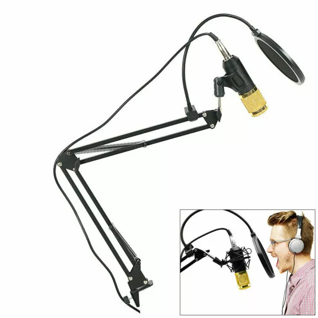 Kit Microfono A Condensatore Professionale Studio Registrazione Filtro Anti Pop