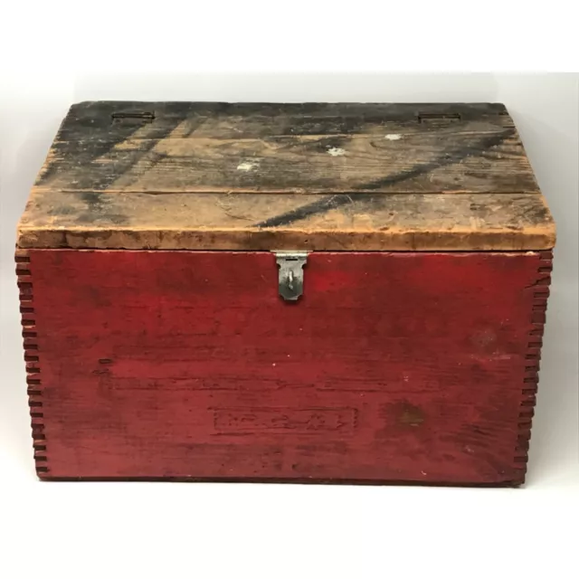 Antique Atlas Powder Company Explosives Giant Black Stumping Wood Crate Box