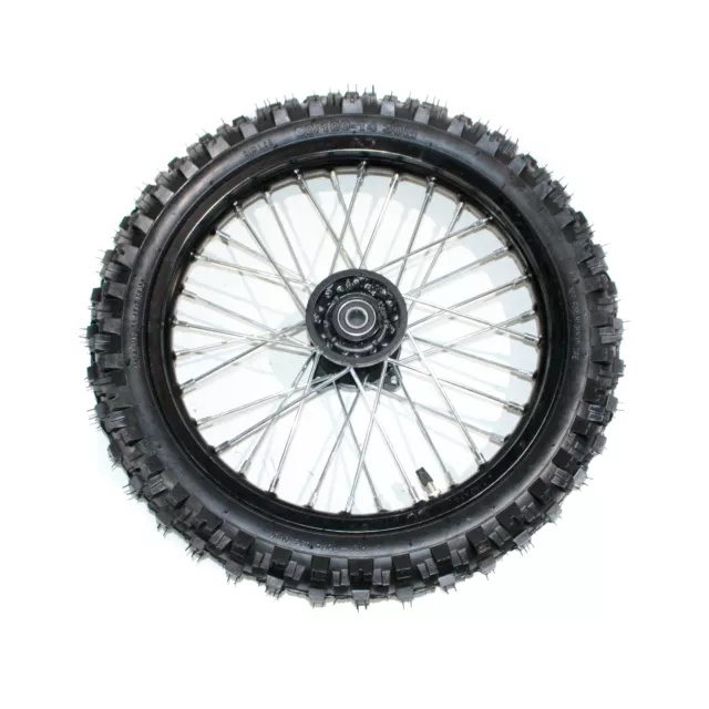 BLACK 15mm Axle 60/100 - 14 14" Inch Front Wheel Rim Tyre Tire PIT PRO Dirt Bike