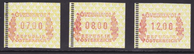 Österreich 2001 Automatenmarken-Standartsatz 5.Ausgabe 7.-8.-12.- postfrisch**