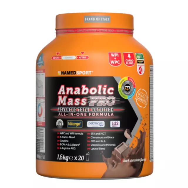 Named Sport Anabolic Mass Pro 1600 gr Gusto Cioccolato