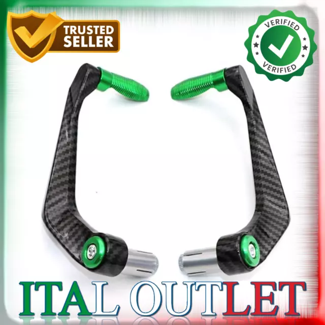 PARALEVE MOTO scooter protezione leve freno frizione CARBON look VERDE alluminio