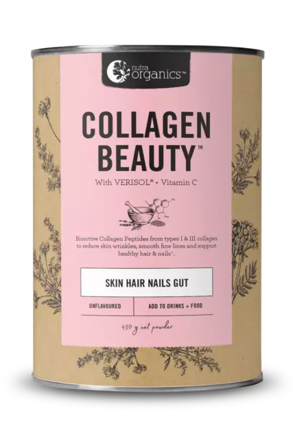 Nutra Organics Collagen Beauty - Skin Hair Gut Health - Bioactive Collagen