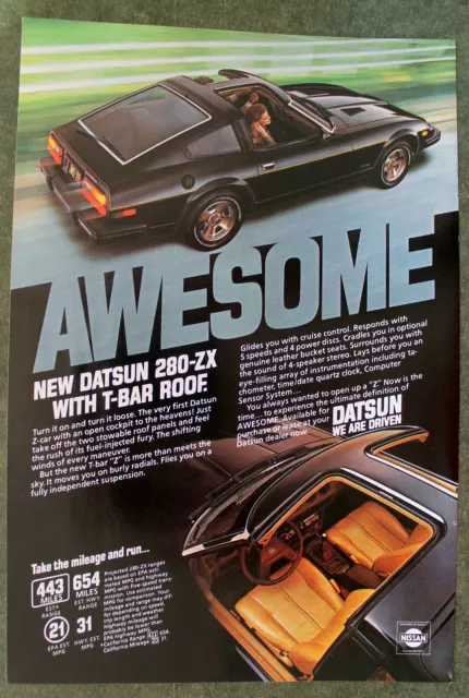 Datsun 280-X   Vintage Magazine Print Ad 1980 7 x 10