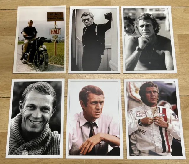 Steve McQueen - Lot de 6 Cartes Postales