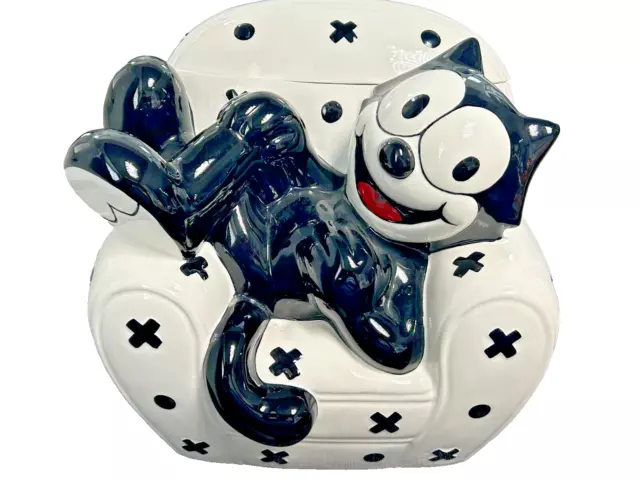 Vintage 1997 Felix the Cat Porcelain Cookie Jar by Clay Art