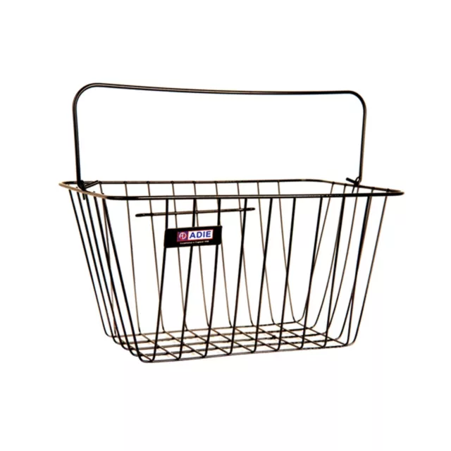 Adie Bicycle Front Wire Basket in Black Large Jumbo With Metal Holder MTB Road