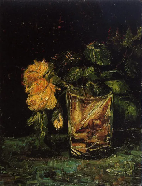 Oil painting Vincent Van Gogh - Glass with Roses