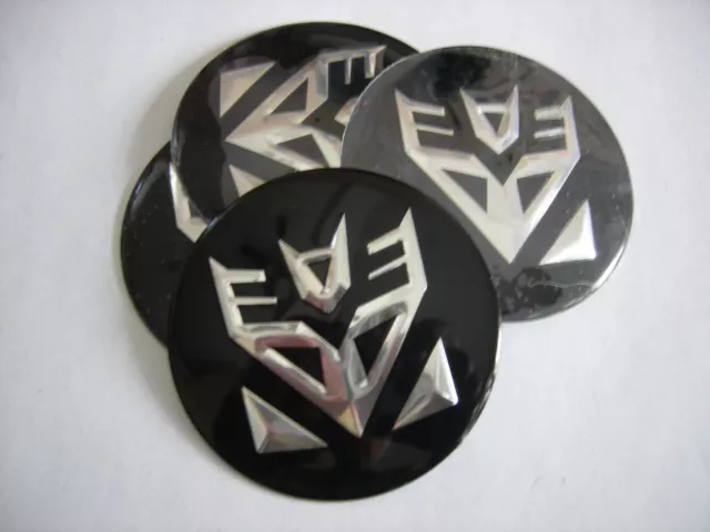 DECEPTICON  IRON MASK  WHEEL CENTER CAP  EMBLEMS  STICKERS DECAL TRANSFORMER Bla