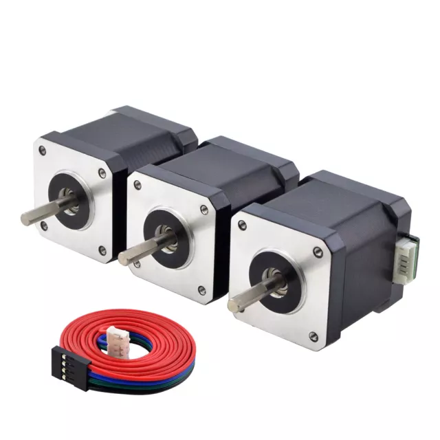 STEPPERONLINE 3PCS Nema 17 Stepper Motor 55Ncm 48mm 2A Φ5mm for CNC 3D Printer