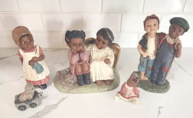 Martha Holcombe "All God's Children" Figurine African American Art Lot of 4