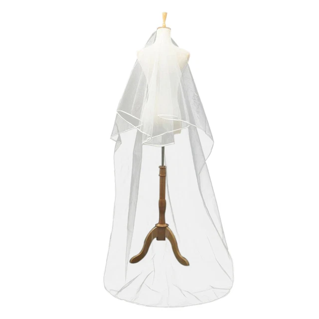 Sposa matrimonio 2 strati velo a nastro lungo 2,5 m con pettine (beige)