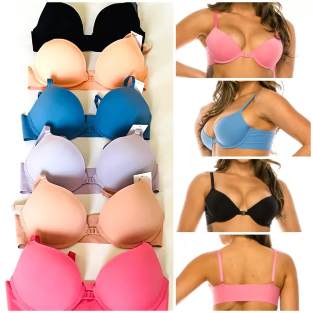 3/6 BRAS PUSH-UPS Open Front T-Shirt Plunge Silky icy cool no Show 68717  30A-42D $31.50 - PicClick