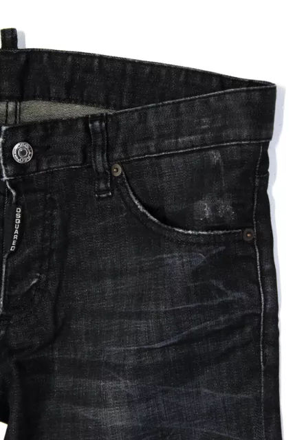 DSQUARED2 MENS COTTON Five Pocket Button Closure Skinny Jeans Black ...