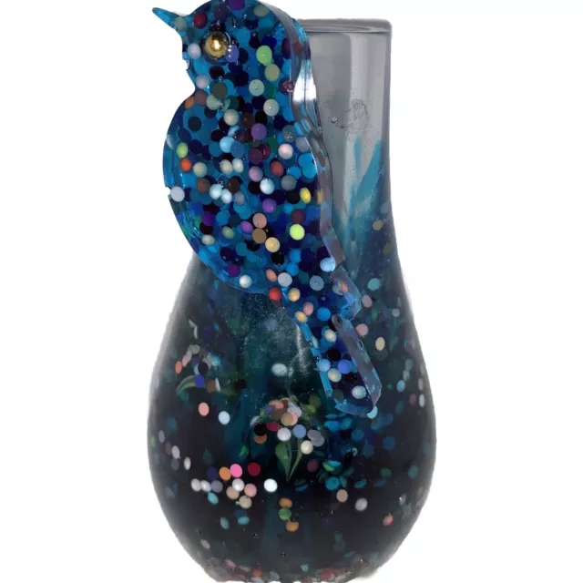 Crystal Resin Craft Lucite Vomit Bird Vase.. Retro Vintage Style