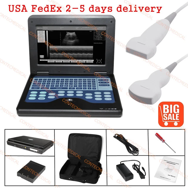 CMS600P2 Portable Ultrasound Scanner Diagnostic B-Ultrasonic Machine 2 Probes US