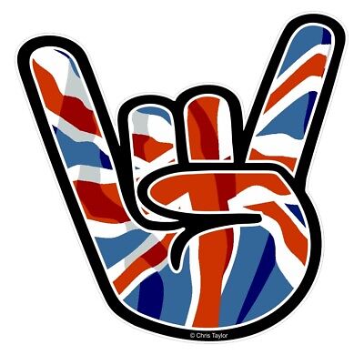 Rock On Hand Shaka Surf Design & Union Jack British UK GB Flag vinyl car sticker