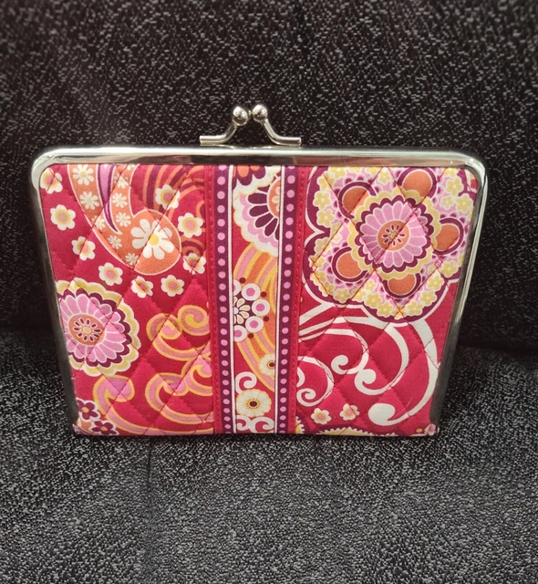 VERA BRADLEY Photo Holder Kisslock Close RASPBERRY FIZZ Pattern 8"