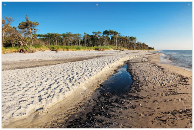 Wallario Garten Bakon Poster Zaun Sichtschutz wetterfest - Einsamer Strand Meer