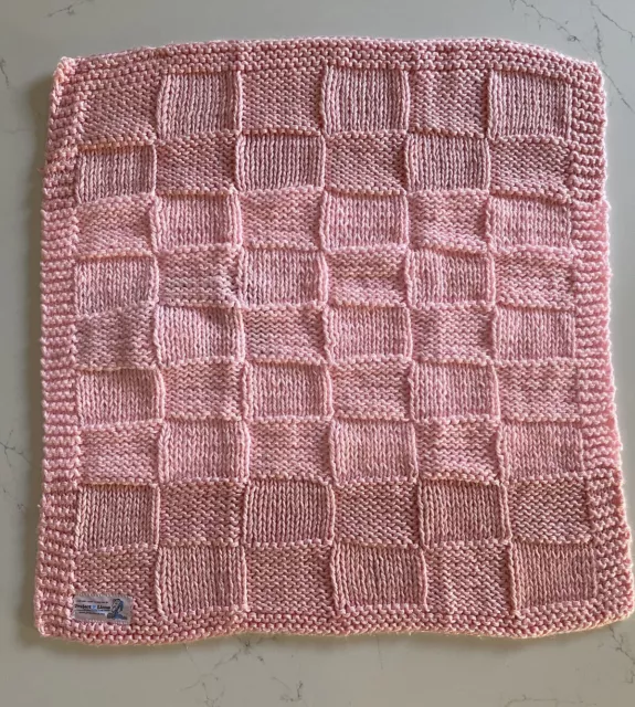 Baby Blanket Lap Pink Blanket Knitted Crochet Soft Infant Newborn 25x25