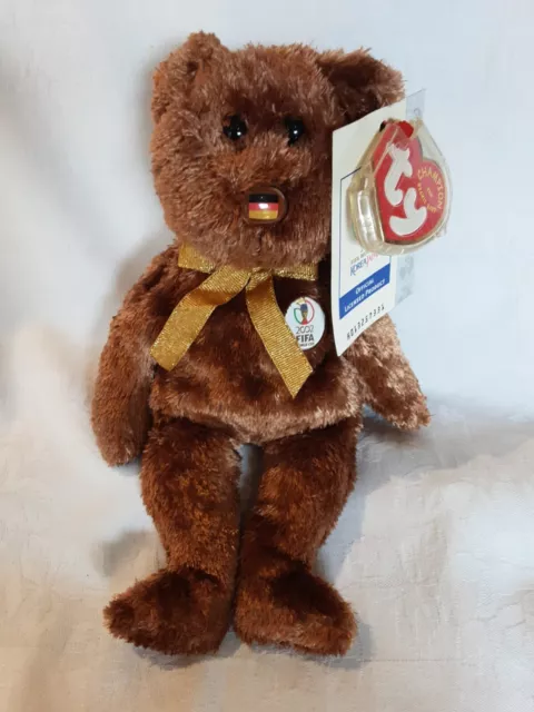 TY Beanie Baby Champion Bear Fifa World Cup 2002 GERMANY with Original Tags