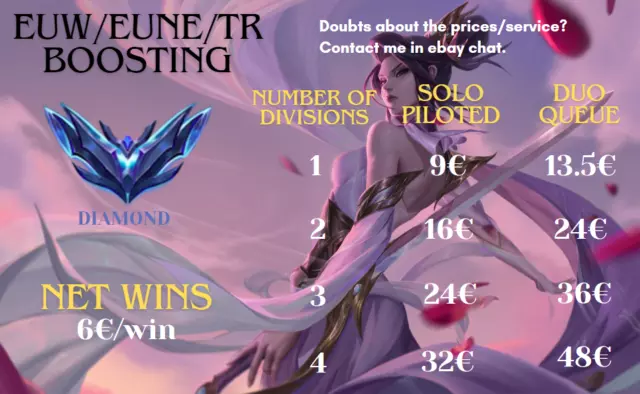 🚀 League of Legends CHEAP DIAMOND ACCOUNT BOOSTING EUW/EUNE/TR SERVER 🚀