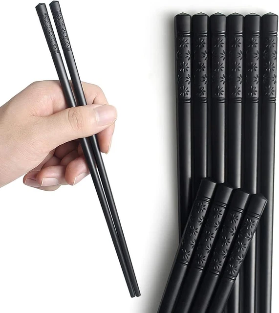 Asahi Koyo Bacchette Lunghe Da Cucina 26,9 Cm – 2 Paia, Lavabili In Lavastoviglie, Rosse E Nere, Antiscivolo, Made In Japan