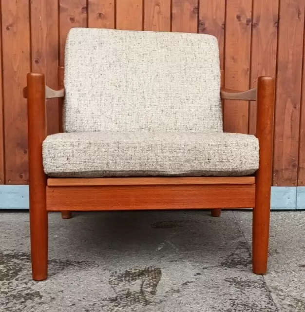 60er Vintage Teak Sessel Retro Lounge Easy Chair Danish Mid Century 3