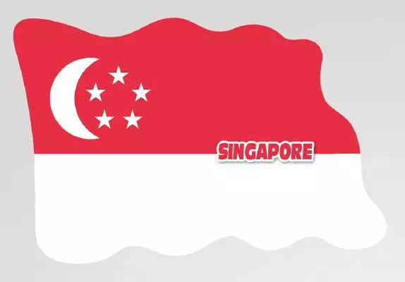 Singapur Singapore Magnet Flagge Fahne Länder Design aus Epoxid Reise Souvenir