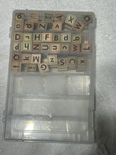 Wooden Craft Rubber Stamps - lot of 34- Alphabet Letters