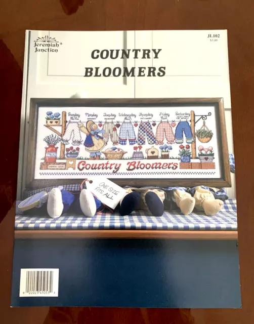 1990 JEREMIAH JUNCTION "Country Bloomers" Cross Stitch Chart Vtg OOP