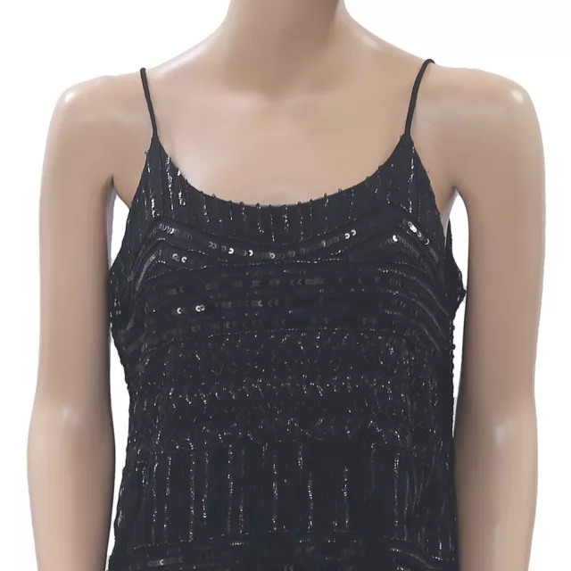 Asos Bead & Sequin Embellished Camisole Blouse Top Black Cocktail S-P NWT 202512 2