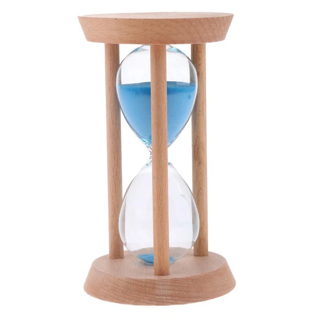 30 Minuten Holzrahmen Sanduhr mit blauem Sand Sanduhr Dekoration