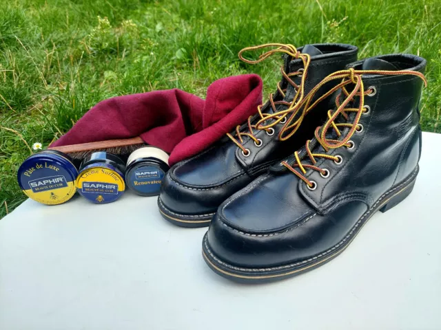 RARE! RED WING – Heritage Work 6" Moc Toe Black Boots (UK 7,5 |US 8,5| EU 41,5)