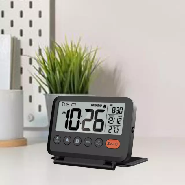 Horloges de bureau avec calendrier, thermomètre LCD, horloge à côté de la