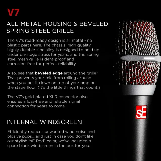 sE Electronics V7 Supercardioid Dynamic Vocal Microphone 3