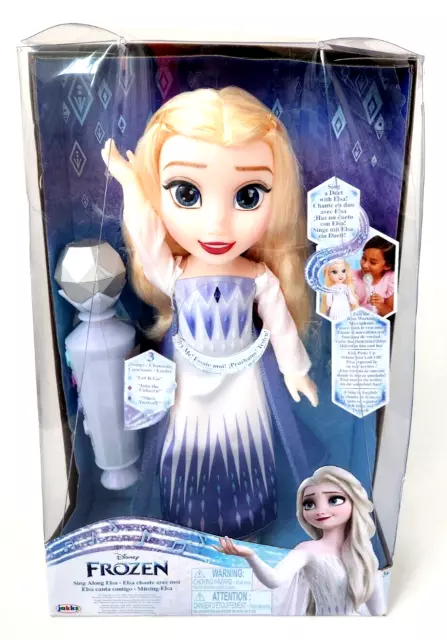 Disney Frozen Eiskönigin 2 Singe mit Elsa Lieder Puppe 35cm Licht Sound Mikrofon