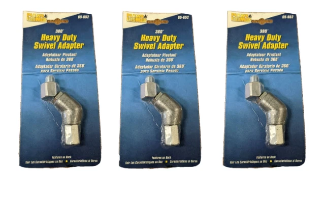 3 Plews Lubrimatic 360 Grease Gun Connector Swivel Adapter 1/8" Air Coupling Lot