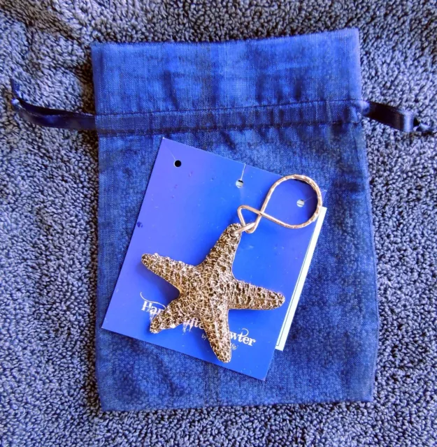 Made-in-the-USA Solid Pewter Key Chain Featuring Starfish by Handcrafted Pewter 2