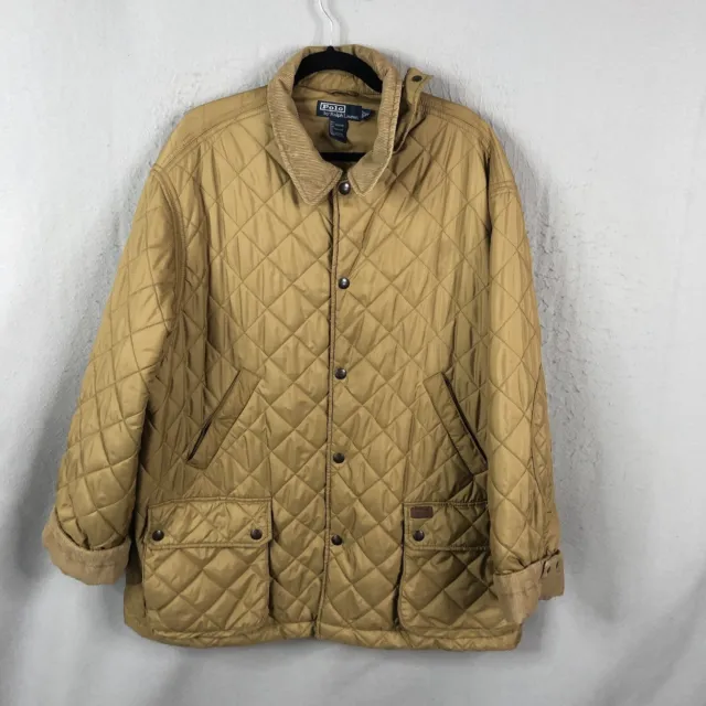 Vintage Polo Ralph Lauren Jacket Mens XXL Brown Quilted Chore Barn Coat