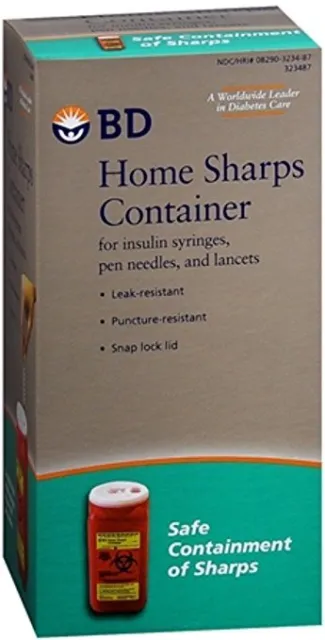 BD Home SHARPS Container 1.4 QT ( holds up to 100 insulin syringes )