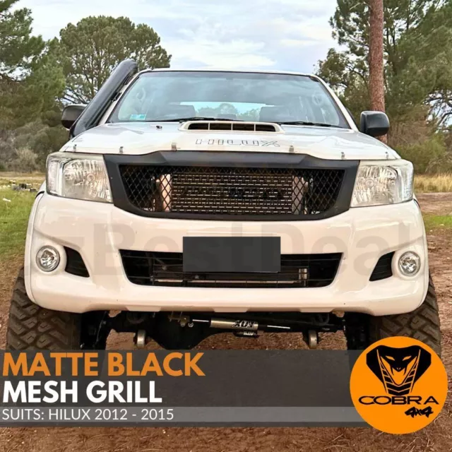 FRONT GRILL suitable for TOYOTA HILUX 2012 - 2014 2015 MATTE BLACK MESH GRILLE