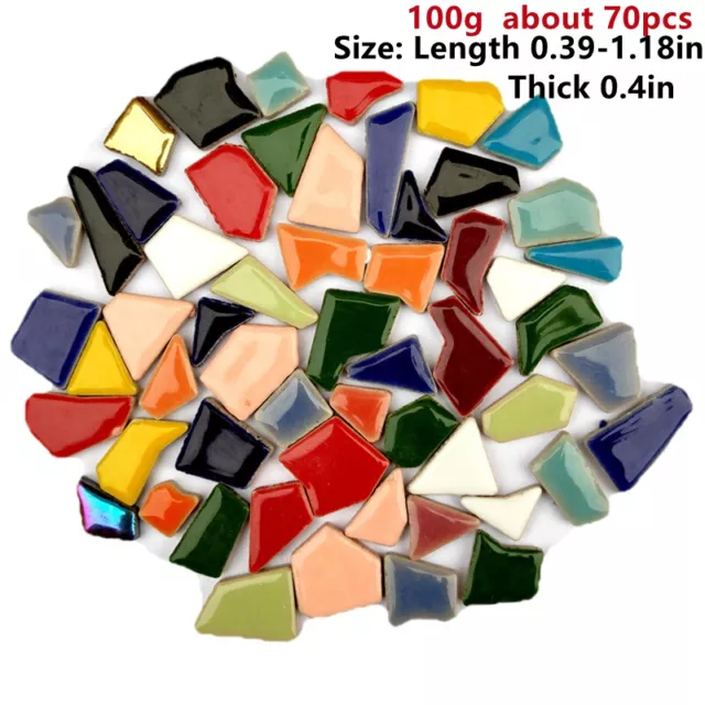 100g Ceramic Mosaic Tiles Bulk Stained Irregular Shapes for Drawing Craft DIY