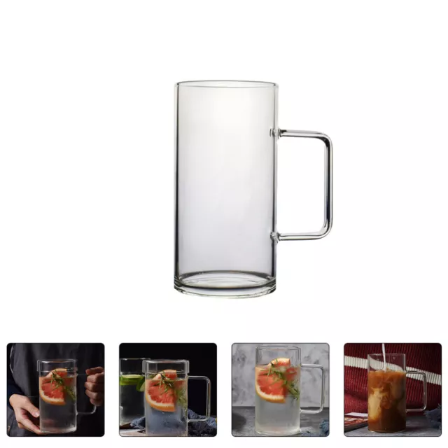 700 Ml Coffee Tea Cup Mug Clear Glass Cups Tumbler Mugs with Lids Office Large