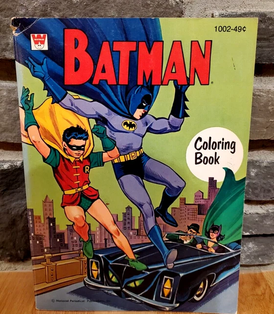VINTAGE BATMAN COLORING Book By Whitman, #1002 1967 Robin Penguin $30. ...