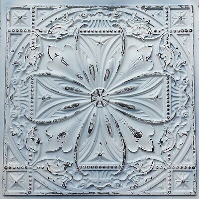2'x2' Faux Tin Ceiling Tile TD10 Old Black White Glue Up/Drop In.  Sample tile