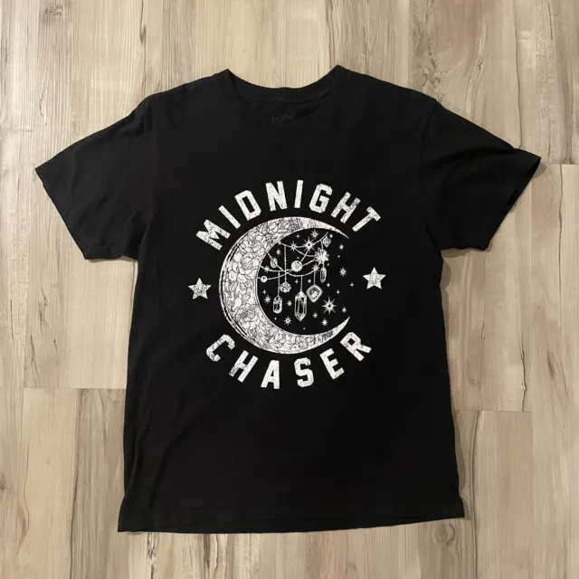 Lotus Fashion LA T-shirt Midnight Chaser Graphic Tee Moon Crystals Black Size S