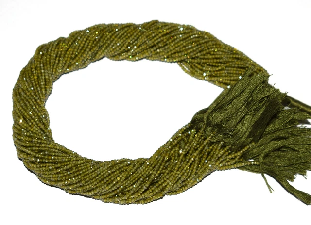 12.5 " 5 Lose Strand Grün Zirkonia Edelstein Rondell Facettiert 2-2.5 MM Perlen