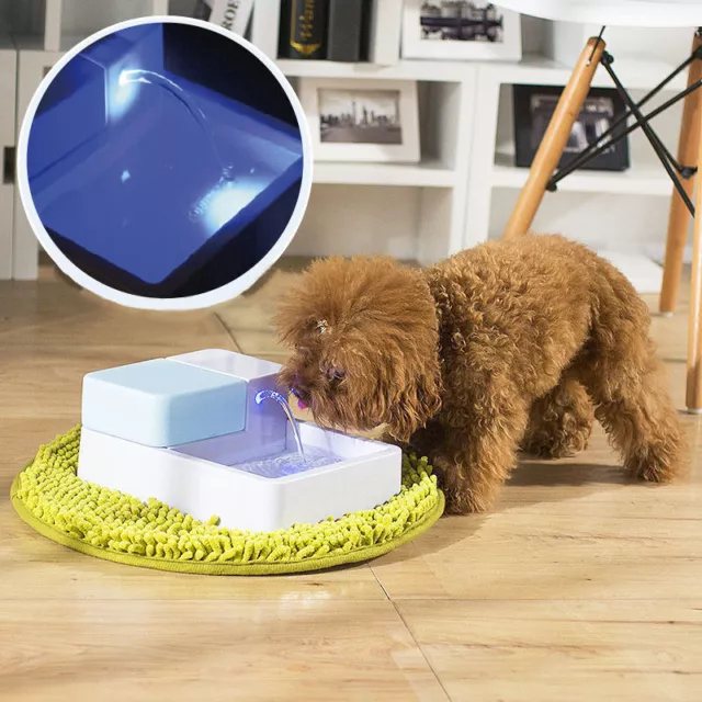 1.8L LED UV Automatic Pet Water Fountain 12V Pet Safe Drinking Bowl for Dogs Cat