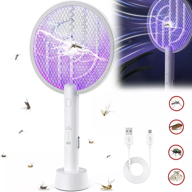 Bug Zapper Racket Fly Killer Electric Wasp Mosquito Insect Pest Swatter Bat USB